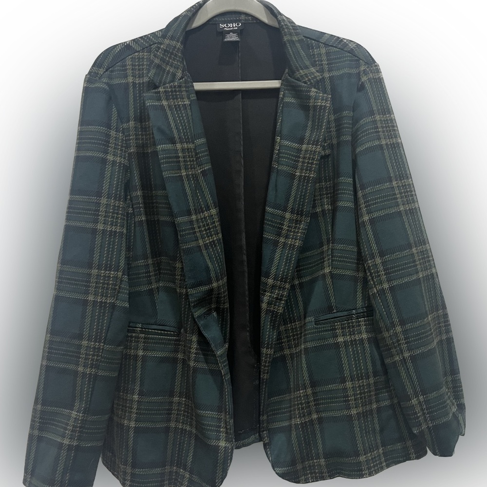 Plaid Green Blazer XL